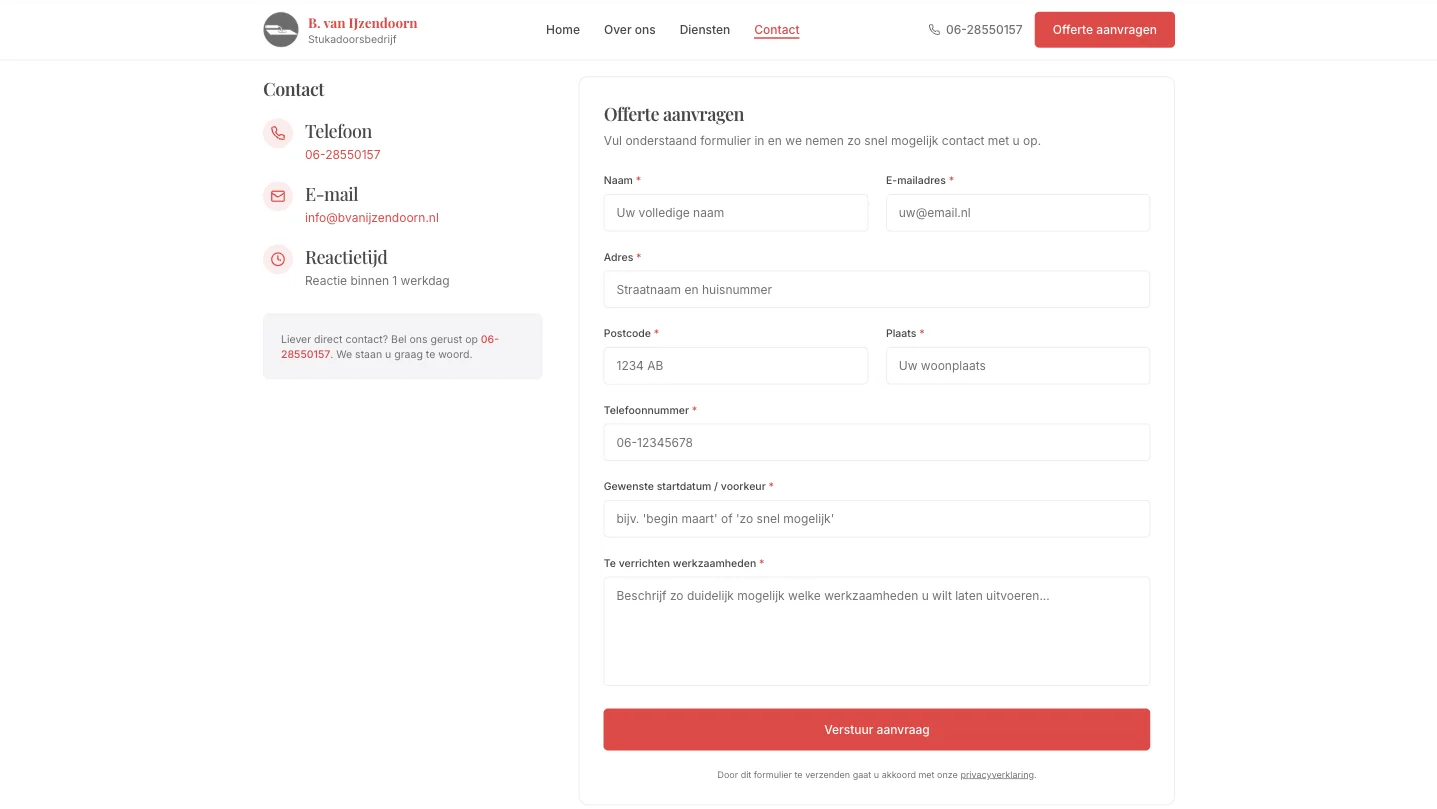 Stukadoorsbedrijf B van Ijzendoorn desktop screenshot 3