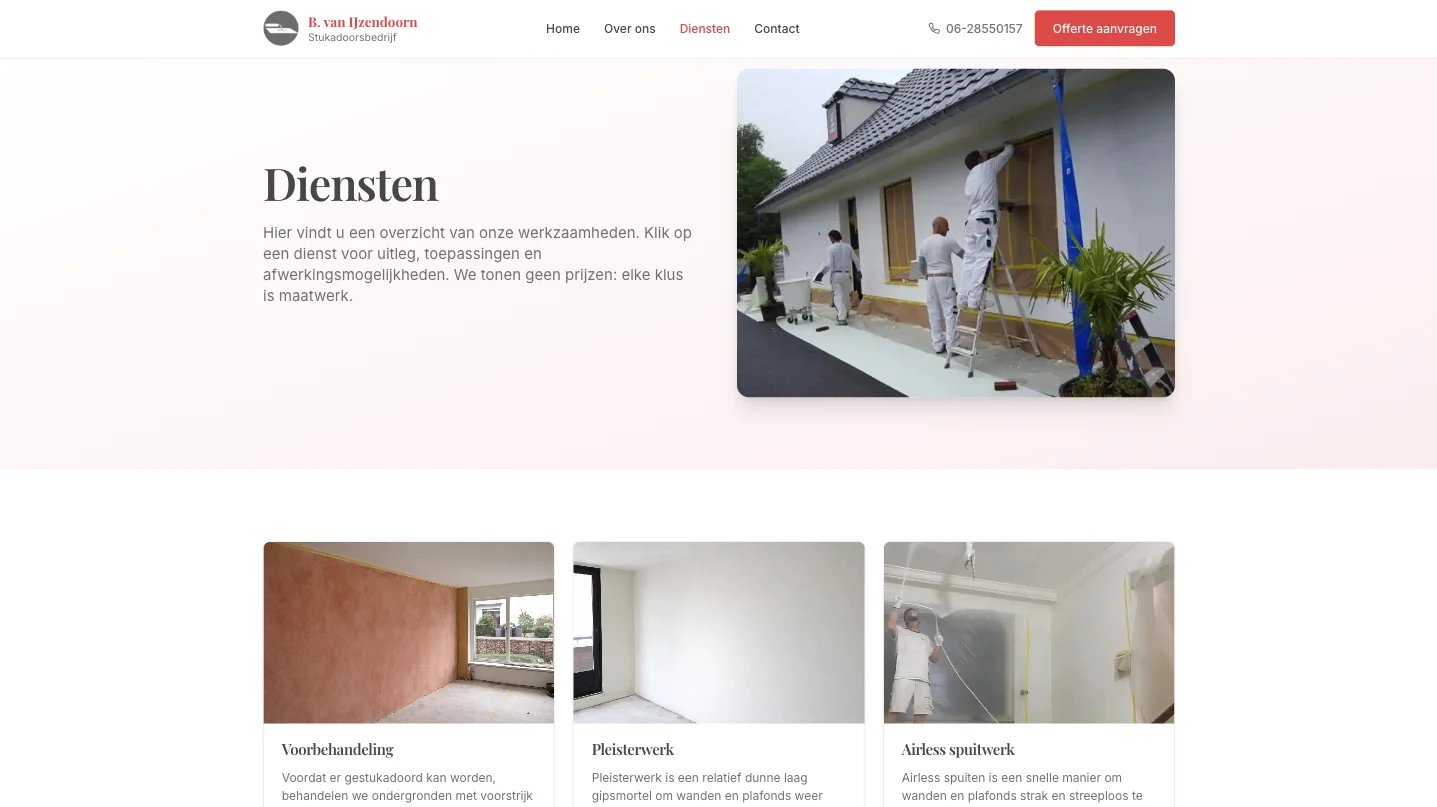 Stukadoorsbedrijf B van Ijzendoorn desktop screenshot 2